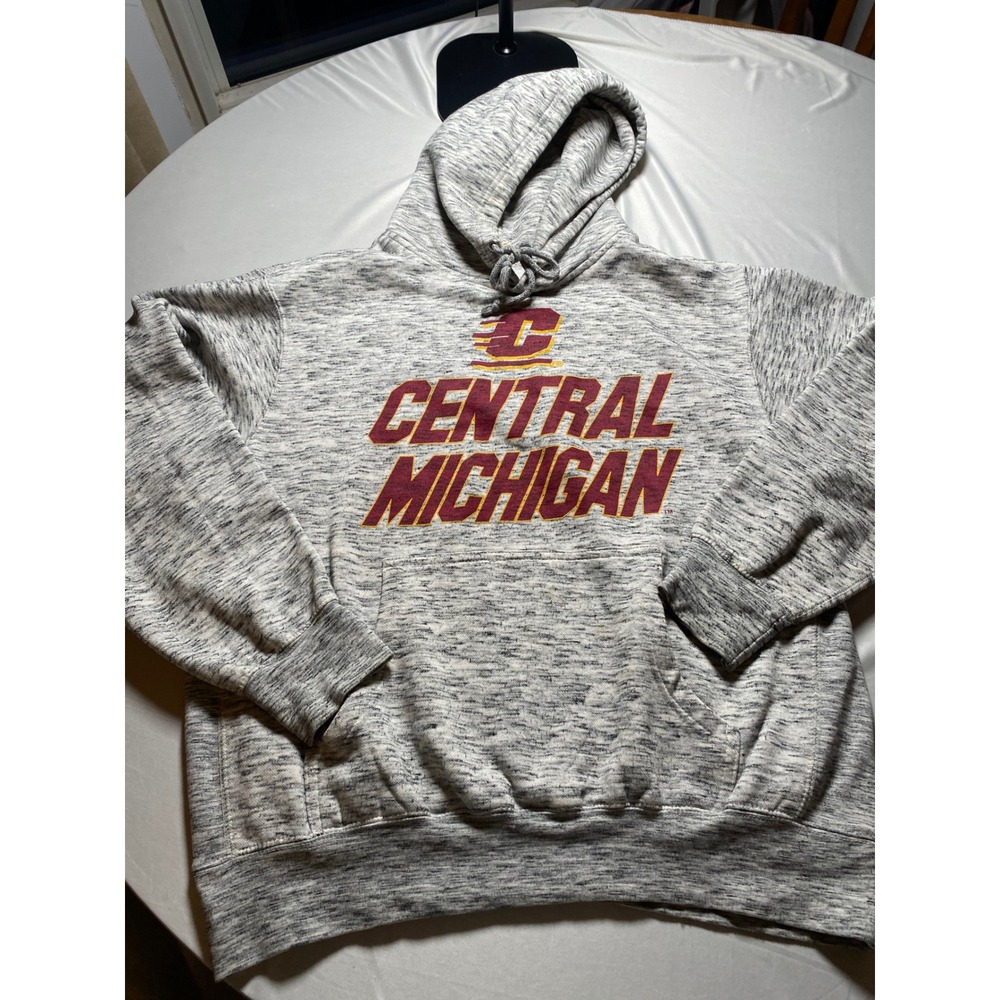 MV Sport Pro-Weave Central Michigan University Hoodie Grey Space Dye Mens Medium
